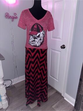 Georgia Bulldogs maxi dress Upcycled 0ne-of-a-kind Juniors sz XL Women’s Large